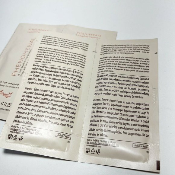 VITA LIBERATA Phenomenal Organic Tan Infused Cloth 4 Piece Pieces Tanner - Picture 3 of 3